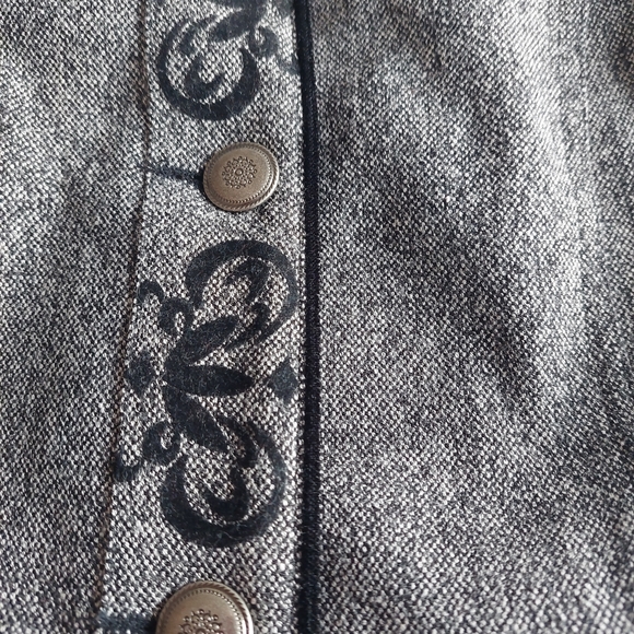 Tan Jay  Gray Tweed Jacket Women’s 18  Blazer with Black Velvet Trim - Picture 10 of 11